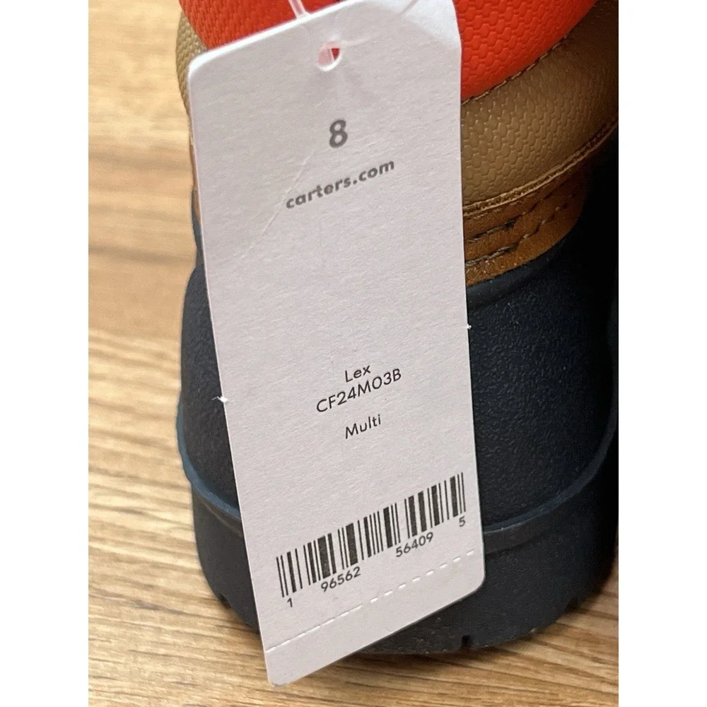 Carter's Lex Winter Snow Boots Toddler Boys Size 8 Water‎ Resistant NEW